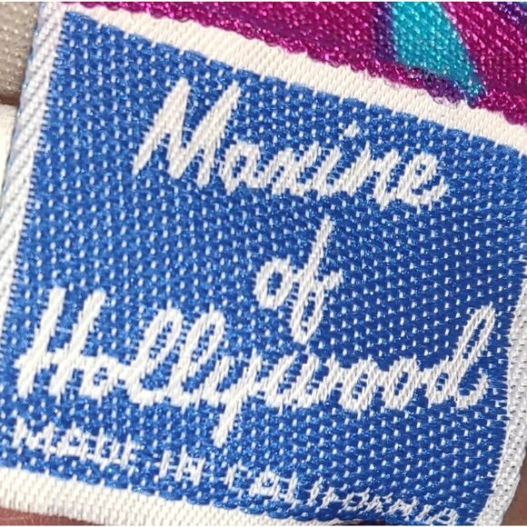 Vintage Maxine Of Hollywood Swimsuit Womens 12 Purple Pinup Floral One Piece 12 - Picture 6 of 16